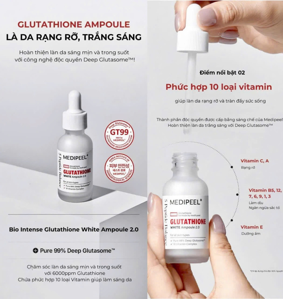 Serum Dưỡng Trắng Da Medi-Peel Bio-Intense Glutathione White Ampoule 30ml.